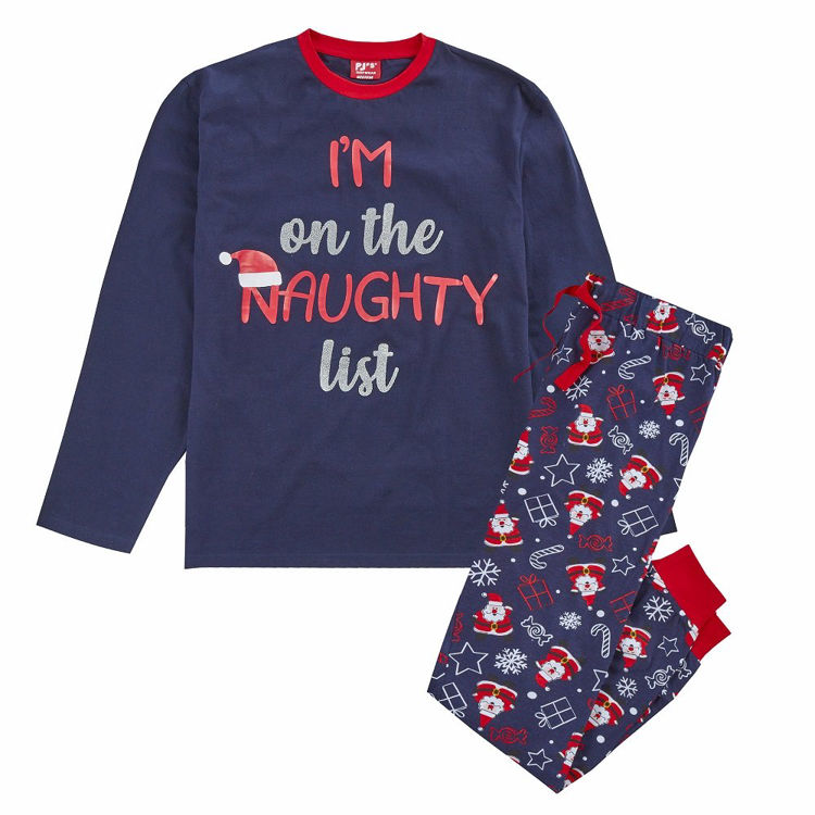 Picture of 31B1637 MENS / LADIES  CHRISTMAS LIST PYJAMA (S TO XL)